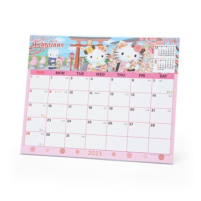 DESK TOP CALENDAR 2023 Sanrio Hello Kitty Sheet Calendar Japan NEW $26.