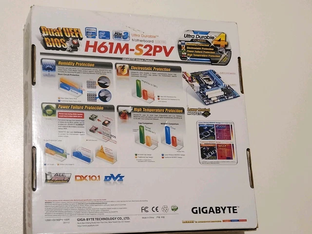 GIGABYTE GA-H61M-S2PV SOCKET LGA1155 Motherboard LGA 1155 PCIe GEN 3 ...