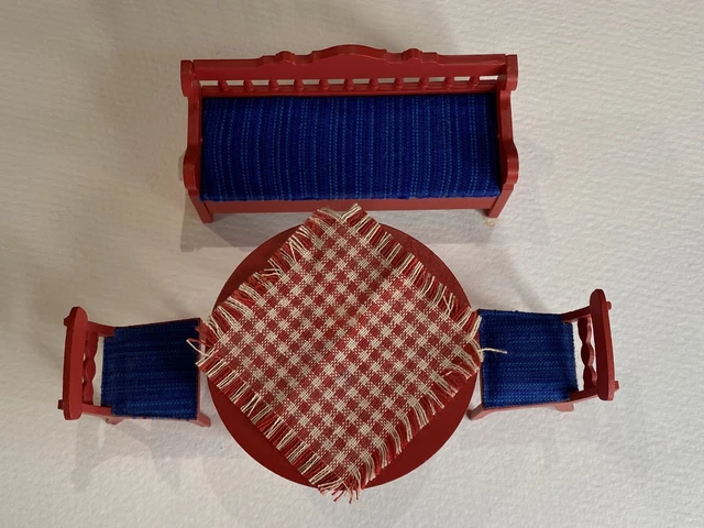VINTAGE 1/16TH SCALE Lundby Dolls House Kitchen Table Chairs - Main Image