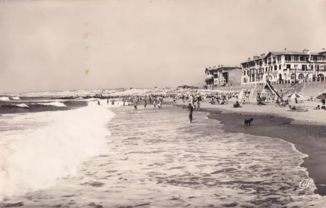 Carte postale ancienne postcard HOSSEGOR la plage timbrée 1961