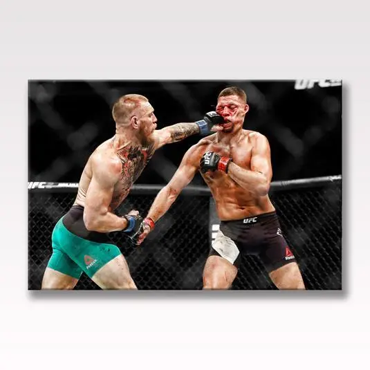 Poster TELA CONOR MCGREGOR Nate Diaz UFC 202 Arte da parete 30""x20"" TELA