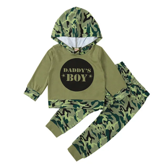 Newborn Baby Boys Tracksuit Hooded Tops Pants Trousers Outfits Clothes Set
