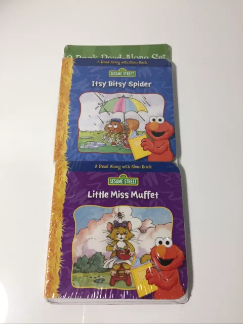 SESAME STREET Read-Along with Elmo Set of 2 Mini Books  Spider & Muffet 4 x 4in.