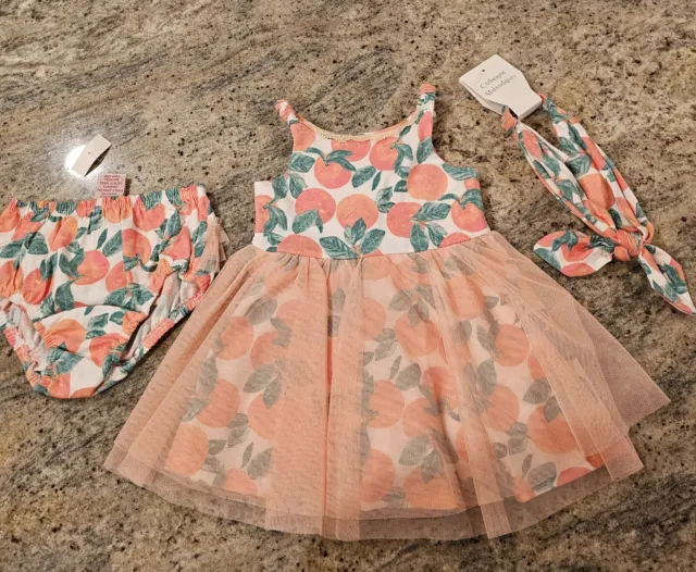 Catherine Malandrino Baby Girl 3 Piece Dress Set 6-9 Months