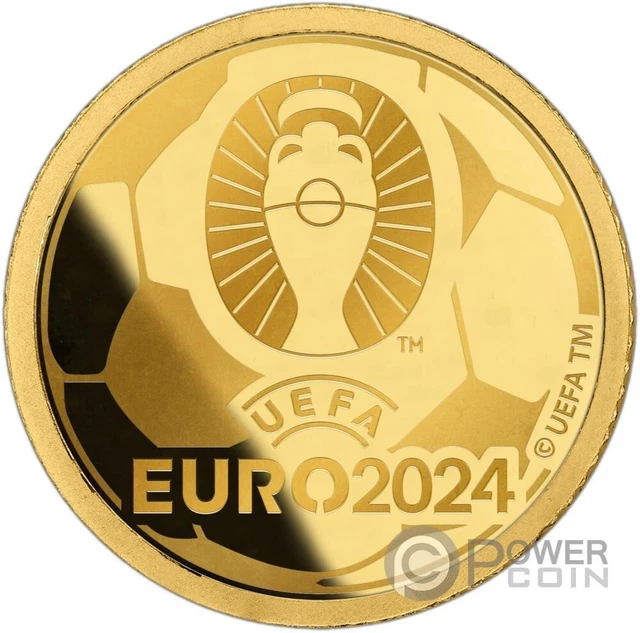 EMBLEM Uefa Euro Cup Small Gold Coin 10$ Solomon Islands 2024
