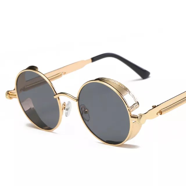 Vintage Polarized Steampunk Sunglasses Men Women Retro Design Round UV400 New