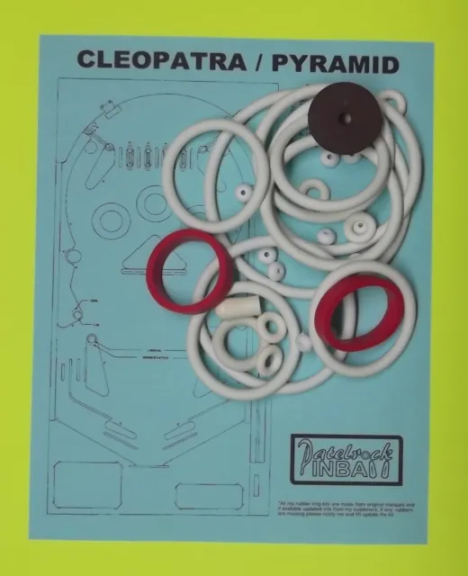 1977 Gottlieb Cleopatra / Pyramid Pinball Machine Rubber Ring Kit