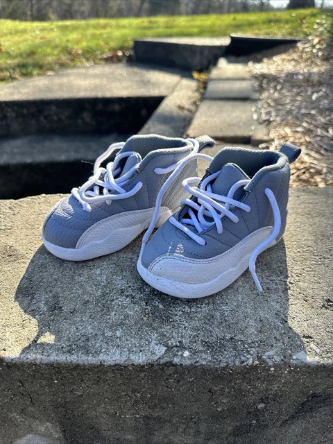 Nike Air Jordan 12 Retro Shoes Size Toddler 7C Stealth White Grey 850000-015