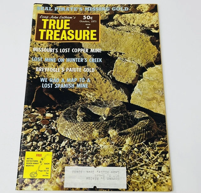 1971 True Treasure Hunting Magazine Metal Detecting Seal Pirate's Missing Gold 1971 True Treasure Hunting Magazine Metal Detecting Seal Pirate's Missing Gold