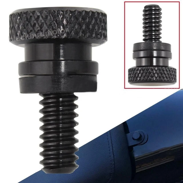 1/4-20 CNC Black Rear For Seat Bolt Screw Knurled Cut Fender Fits For Harley