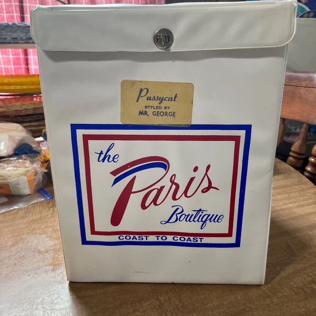Vintage  White Wig Case , The Paris Boutique ,Vinyl  Hard To Find Case!