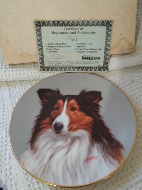 Collie Collector Plate  Jim  Killeen That's My Dog  Box And Certification