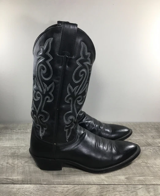 JUSTIN 1409 LONDON Calfskin Buck Cowboy Western Pull On Mens Boots 10.5 ...