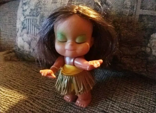 Vintage Hawaiian, Polynesian Grass Skirt Hula Girl Luau Decor Collectors Doll