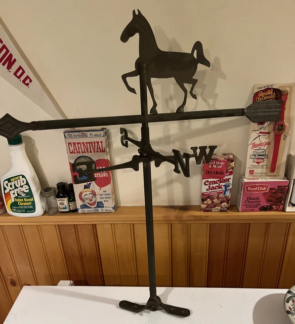 Vintage Brass Weathervane Horse Nice Display