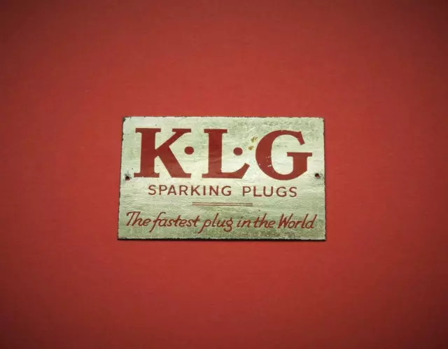 Bassett Lowke O Gauge Tinplate Model Railway K.l.g Spark Plugs Advertising Sign