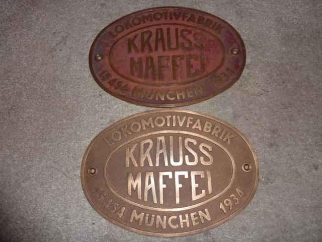 original Lokschild 2 x Fabrikschild  Krauss Maffei