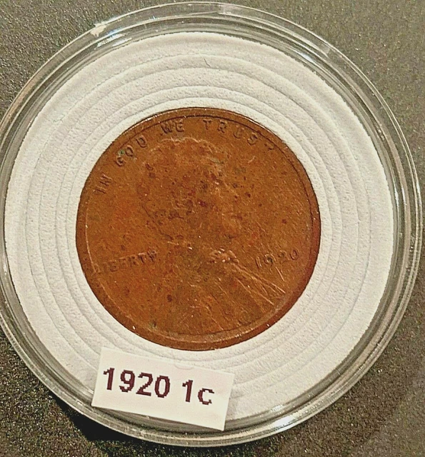 1920 Lincoln Wheat Cent F Fine Bronze Penny 1c Coin Collectible