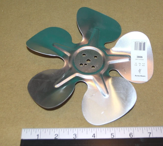 Packard A65825 8-Inch 5-Blade Metal Fan Blade - 1/4