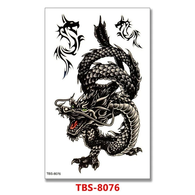 DRAGON TEMPORARY TATTOOS Body Arm Tattoo Sticker Half Sleeve Fake