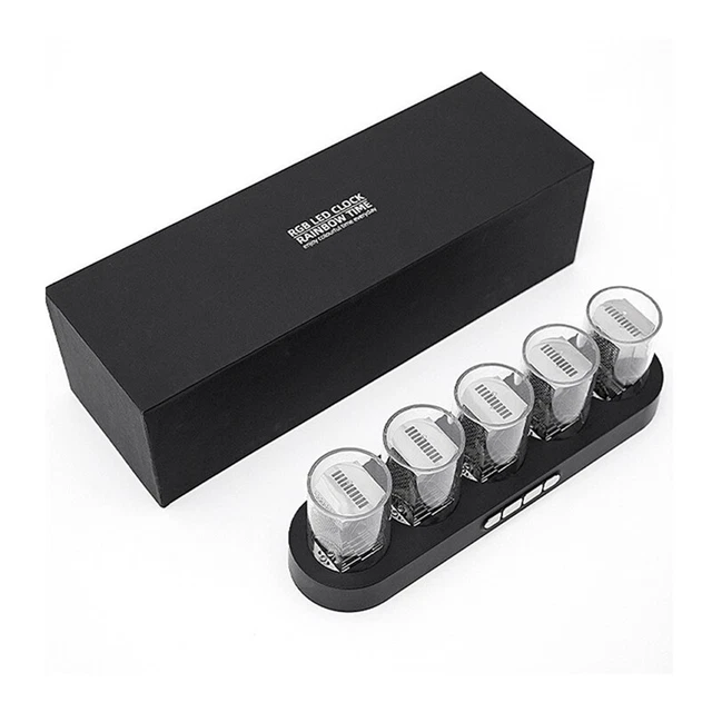 Orologio a tubo digitale Nixie con luce LED RGB per decorazione desktop casa3516