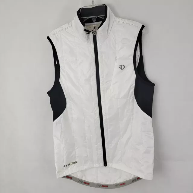 PEARL IZUMI Mens SMALL Vest WHITE Pro Series Full Zip Biking Cycling Polyester