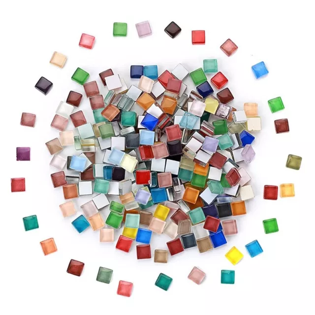 300X Square Shape 10MM Glass Bulk Colorful Mosaic Tiles for Vase Drawing Decor