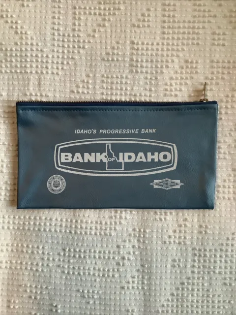 Bank Of Idaho Vinyl Zipper BANK BAG FDIC