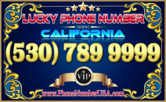 Lucky Phone Number California (530) 789 9999