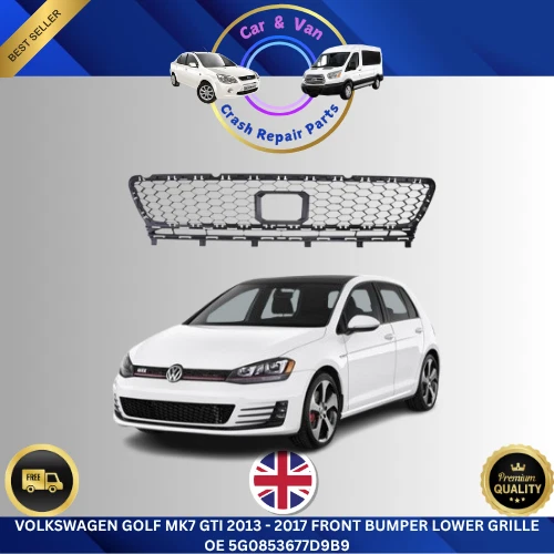 VW Golf MK7 GTI/GTD 2013–2017 Front Lower Bumper Grille | OE 5G0853677D9B9