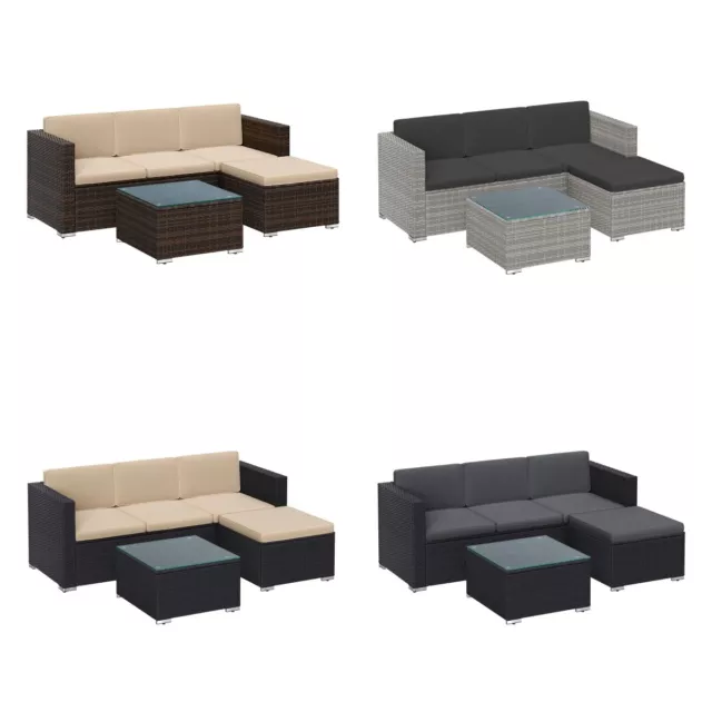 Gartenmöbel Balkonmöbel Ecksofa Polyrattan Lounge-Set Sitzgruppe Sofa