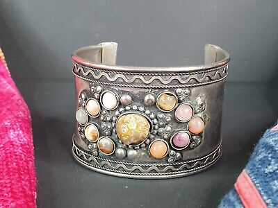 Old Tibetan Silver  Bracelet with local stones …beautiful collection