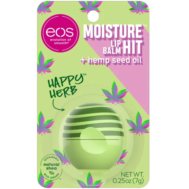 EOS Moisture Hit Lip Balm Sphere – Happy Herb™ | Hemp Seed Oil   (7g)  NEU&OVP