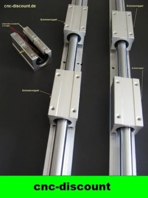 CNC Set 16x 1500mm 4x lange Linearwagen Linearführung Linear Guide Rail 3D Fräse