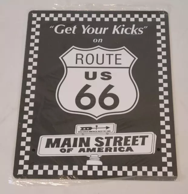 Get Your Kicks on Route 66 Main Street America Metal Sign Man Cave Garage 12x15