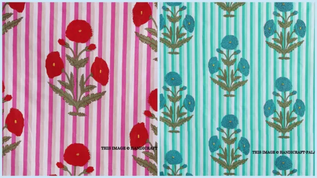 Main Bloc Imprimé Floral Indien 100% Coton Voile Tissu Couture Par Yard Loisirs