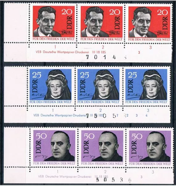 DDR ; Druckvermerk  Mi.: 1049 1051 fn 3 , 1-4 , 3 , postfrisch    LESEN