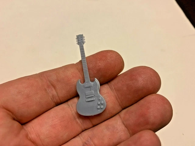 1/25 Scale Electric SG Style Guitar AC/DC For Model Car Dioramas Gibson Style