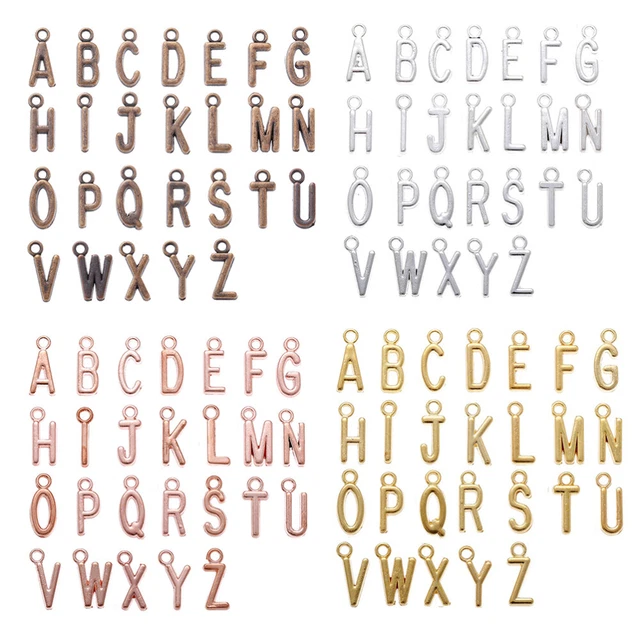 8 juegos de DIY English Alphabet collar colgante alfabeto -en forma