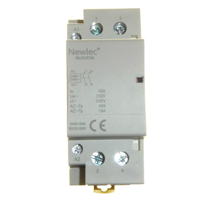 AC Contactor 18A 3 Pole Normally Open Silver Contact DIN Rail Contactor