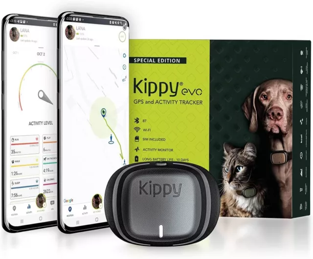 Kippy EVO | GPS per Cani - Localizzatore per Cani e Gatti Impermeabile con GPS p