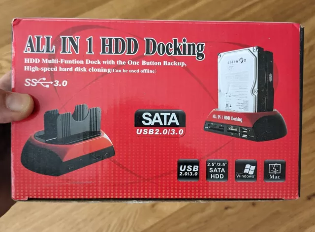 All In 1 Ide Sata Dual Festplatten-Dockingstation Usb Hub Kartenleser + 1 Tb Hdd