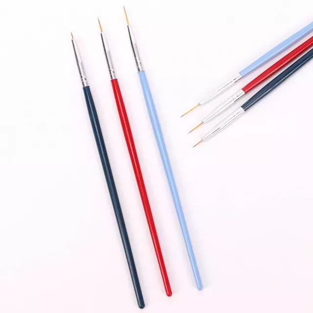 3PCS / Set Ongle Brushl Art Ligne Peinture Stylo 3D Tips Acrylique UV Gel 3