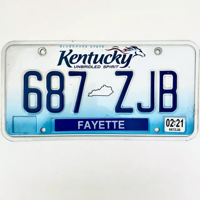 2021 United States Kentucky Fayette County Passenger License Plate 687 ZJB
