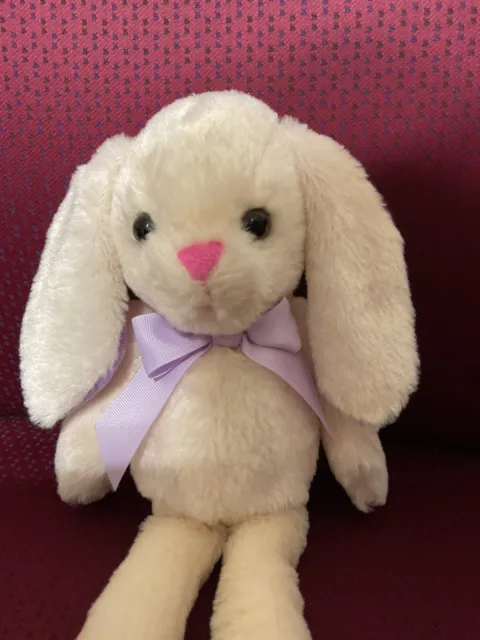 Tom’s Toys Floppy Eared Bunny Easter Ivory Purple Pink Nose Long Legs 16 Inches