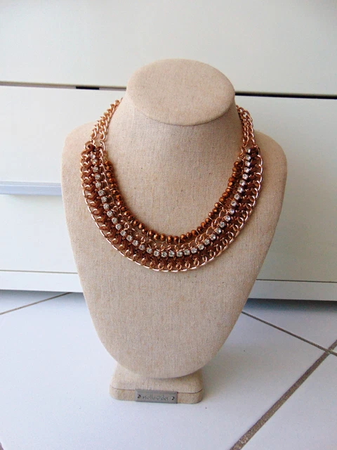 Collier Partenaire Acier Inoxydable Avec Pendentif Strass Et Anneau Puzzle - Longueur 50 Cm