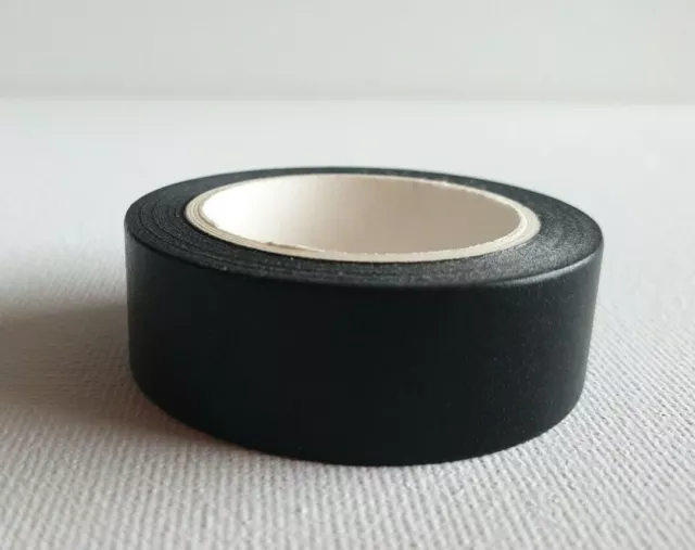 SOLID BLACK Washi Tape 15mm x 10M Journal Masking Adhesive Craft Decorative Bujo