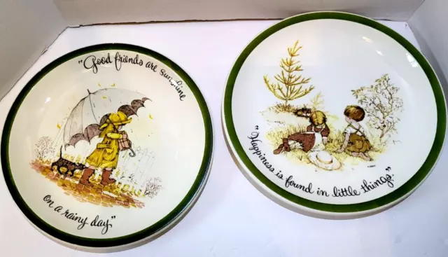 Lot of 2 Vintage Holly Hobbie Plates Collectors Edition 10.5" 1972