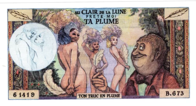 PUBLICITé ADVERTISING VOLTAIRE EROTIQUE au Clair de la Lune PRETE-MOI TA PLUME