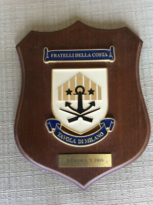 NAUTICA MARINERIA CREST IN LEGNO SMALTATO FRATELLI DELLA COSTA TAVOLA MILANO 